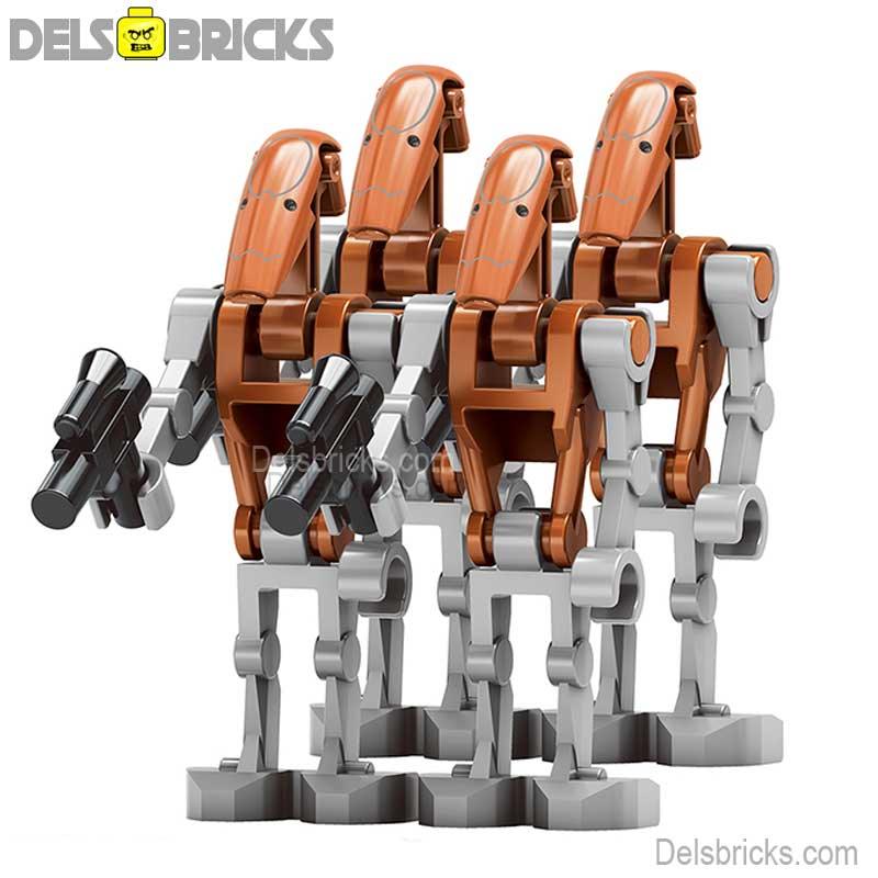 Star Wars Lego Custom Minifigure Set - Heavy Battle Droids set of 4