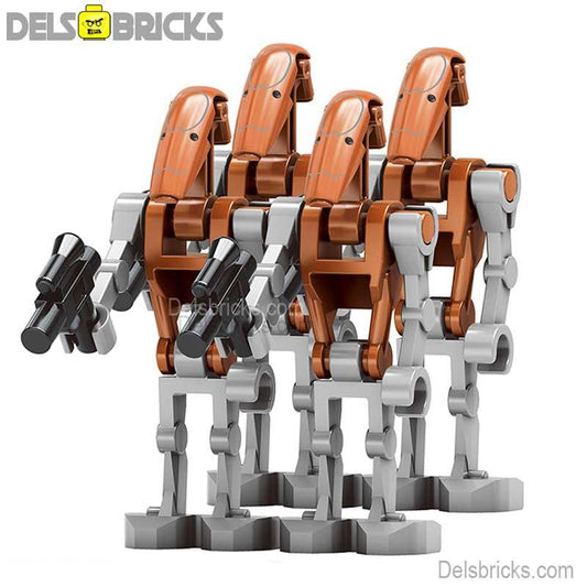 Star Wars Lego Custom Minifigure Set - Heavy Battle Droids set of 4