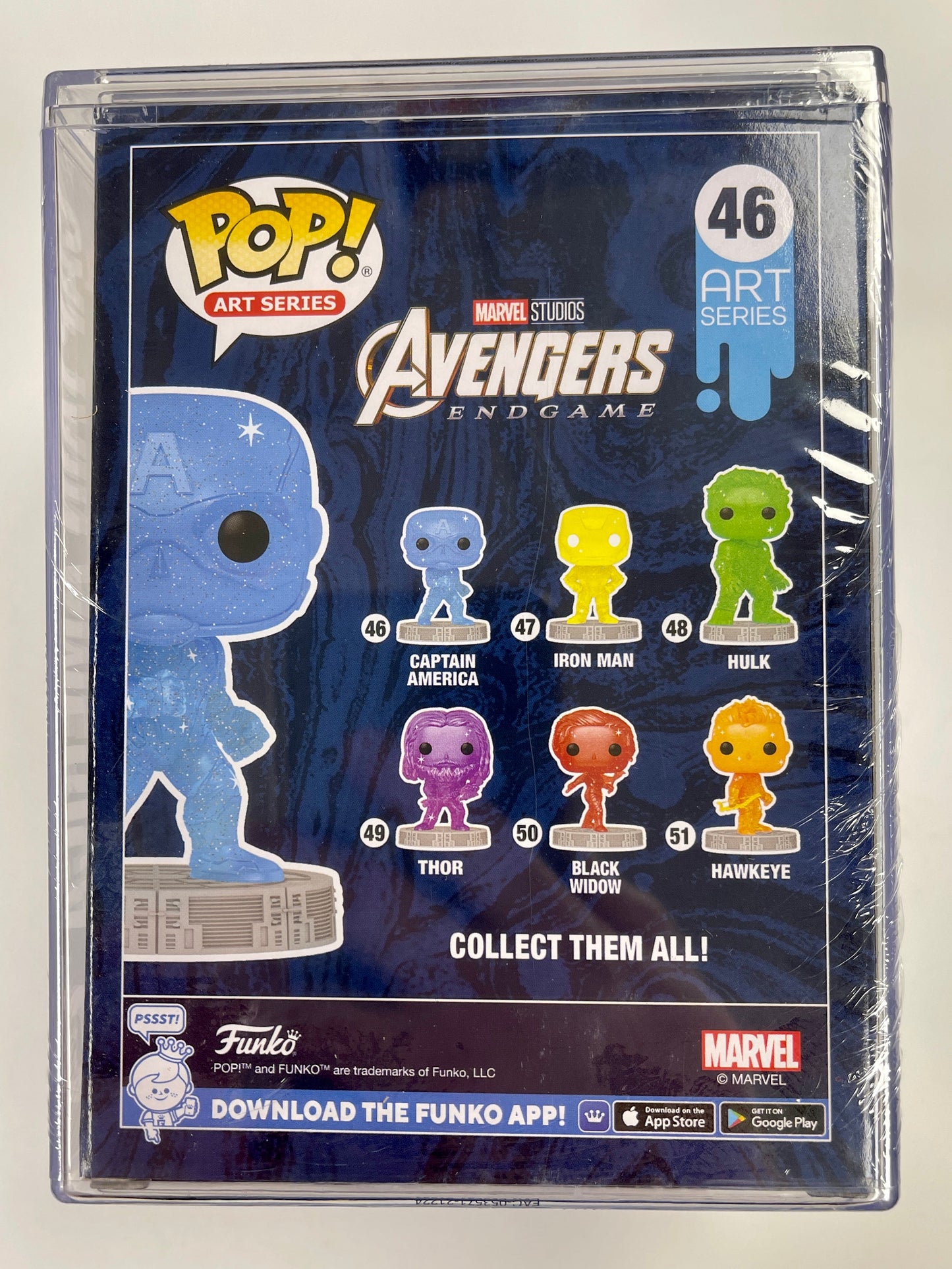 Marvel Funko Pop! - Captain America (Blue) #46 Infinity Saga Art Series in Hard Stack