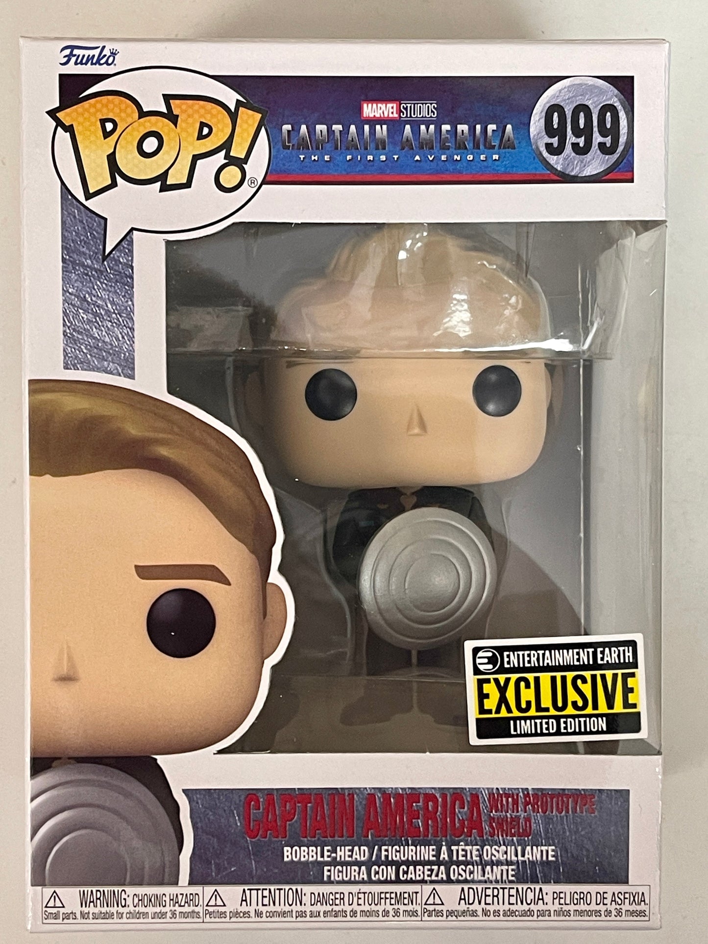 Marvel Funko Pop! - Captain America With Prototype Shield #999 The First Avenger EE Exclusive 2022