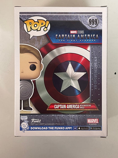 Marvel Funko Pop! - Captain America With Prototype Shield #999 The First Avenger EE Exclusive 2022