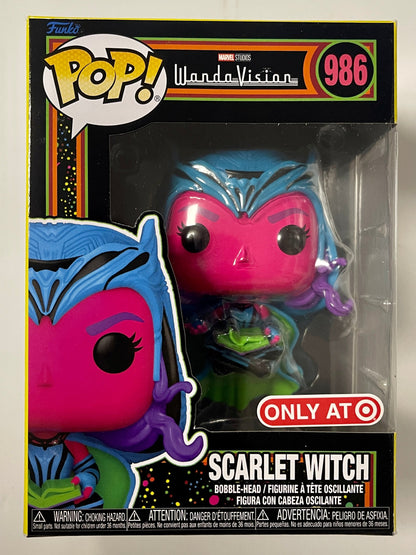 Marvel Funko Pop! - Scarlet Witch Levitating #986 WandaVision 2022 Exclusive Black Light