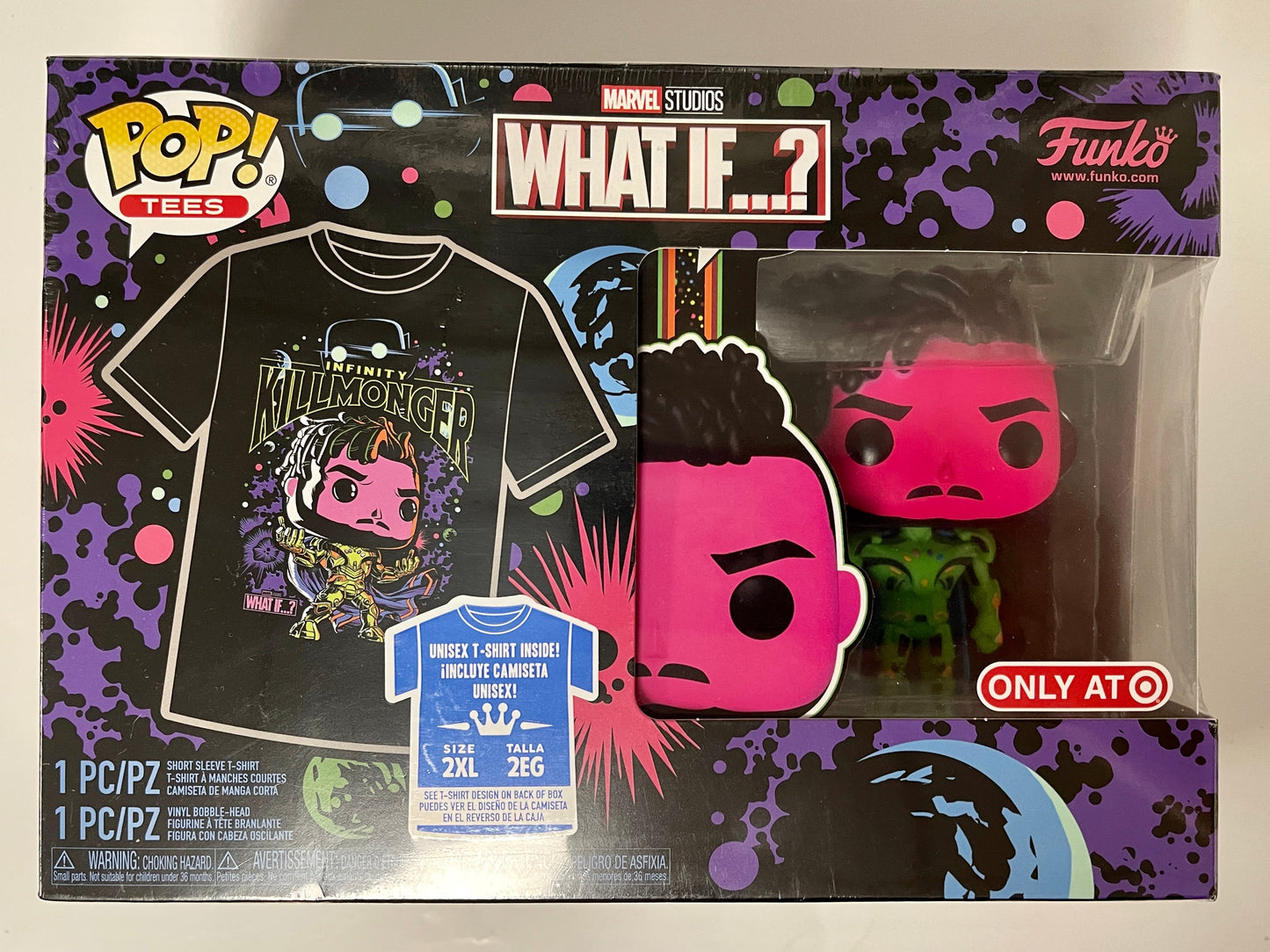 Marvel Funko Pop! - 2XL Tee & Black Light Killmonger #989 What If? 2022 Exclusive