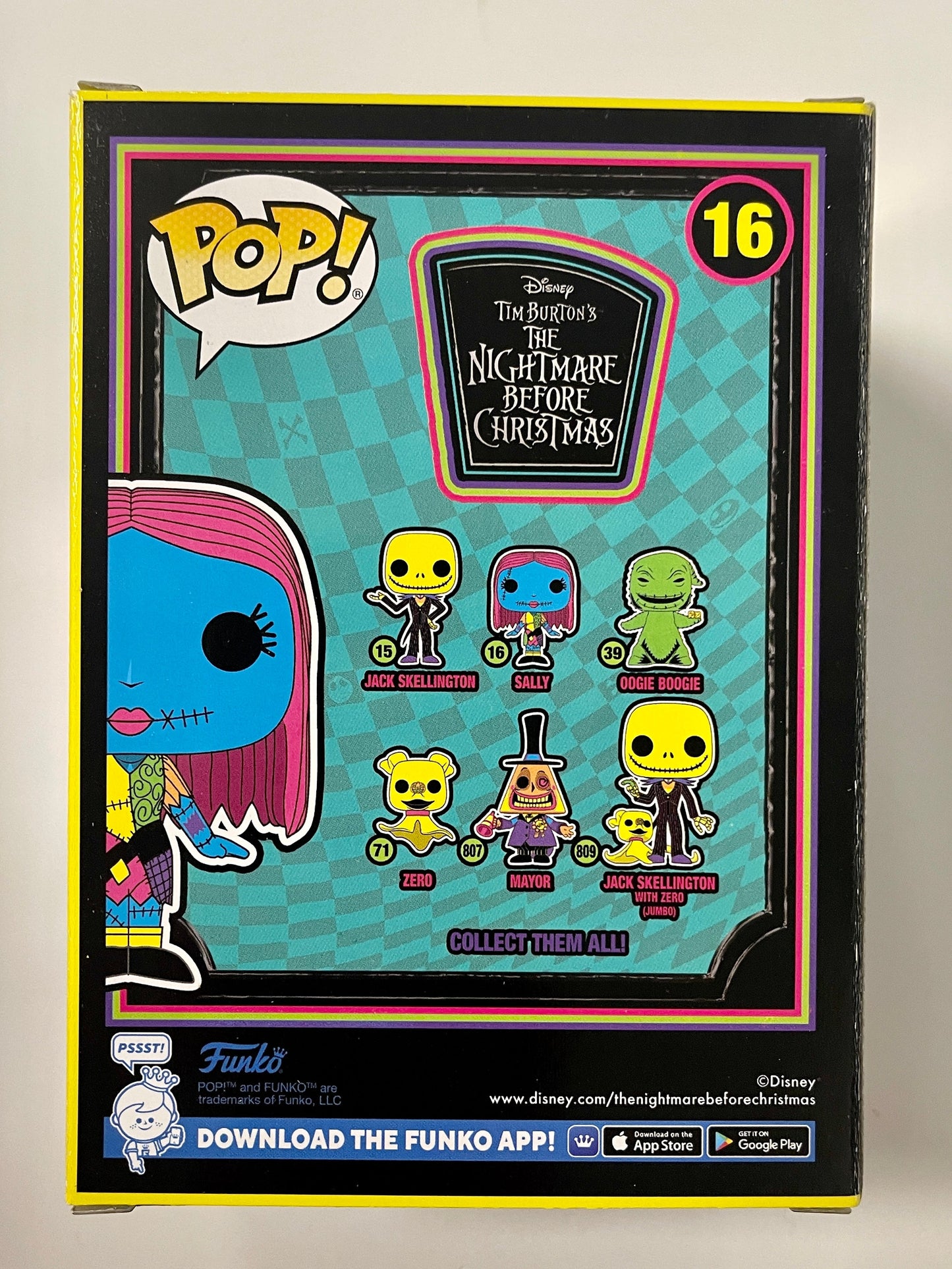Disney Funko Pop! - Sally Rag Doll #16 Nightmare Before Christmas 2022 Black Light