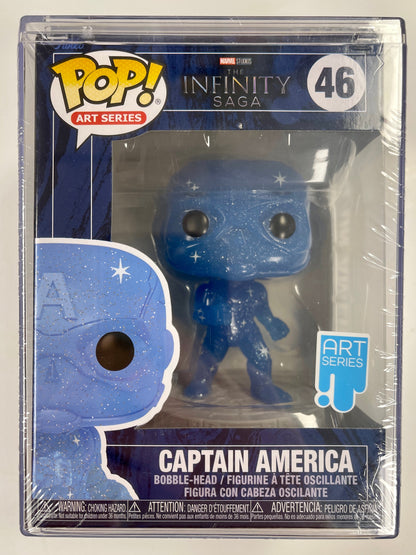 Marvel Funko Pop! - Captain America (Blue) #46 Infinity Saga Art Series in Hard Stack