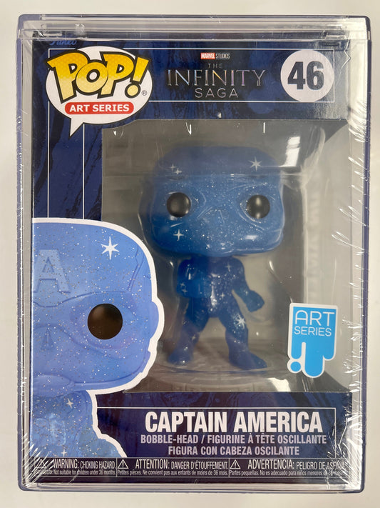 Marvel Funko Pop! - Captain America (Blue) #46 Infinity Saga Art Series in Hard Stack