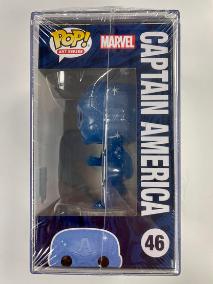 Marvel Funko Pop! - Captain America (Blue) #46 Infinity Saga Art Series in Hard Stack