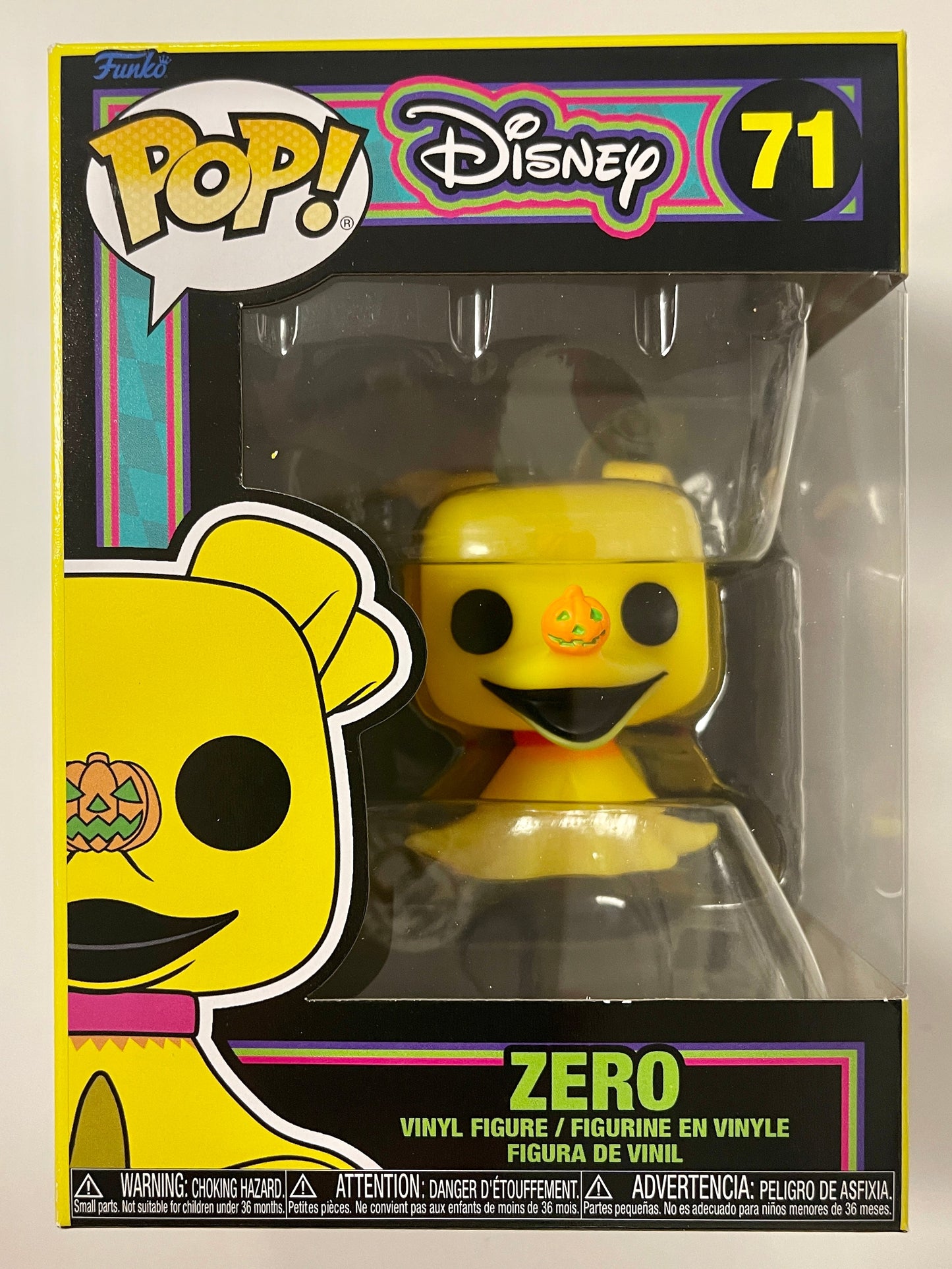 Disney Funko Pop! - Jacks Dog Zero #71 Nightmare Before Christmas 2022 Black Light