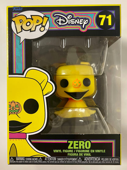 Disney Funko Pop! - Jacks Dog Zero #71 Nightmare Before Christmas 2022 Black Light