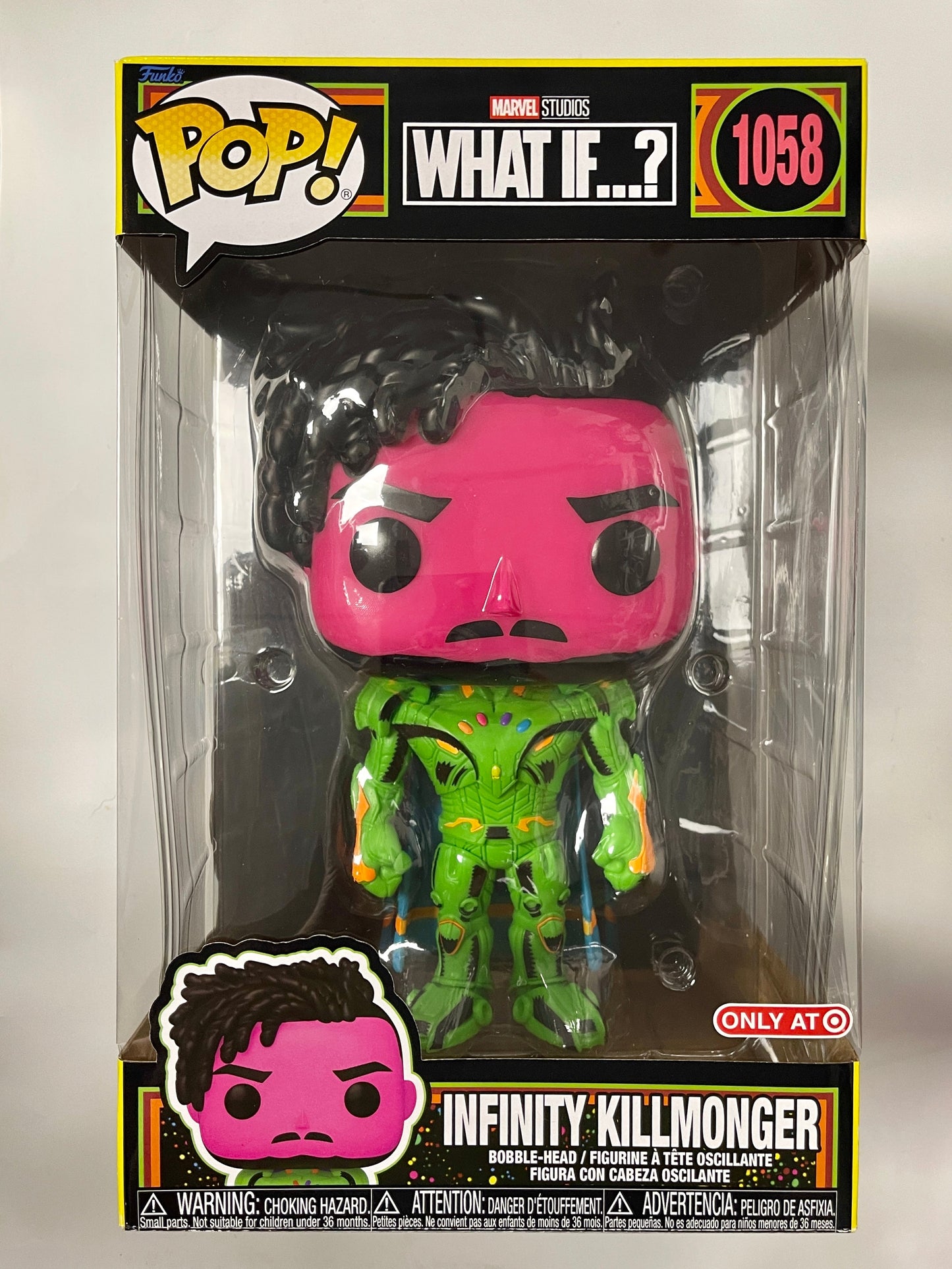 Marvel Funko Pop! - 10” Black Light Infinity Killmonger #1058 What If? Exclusive
