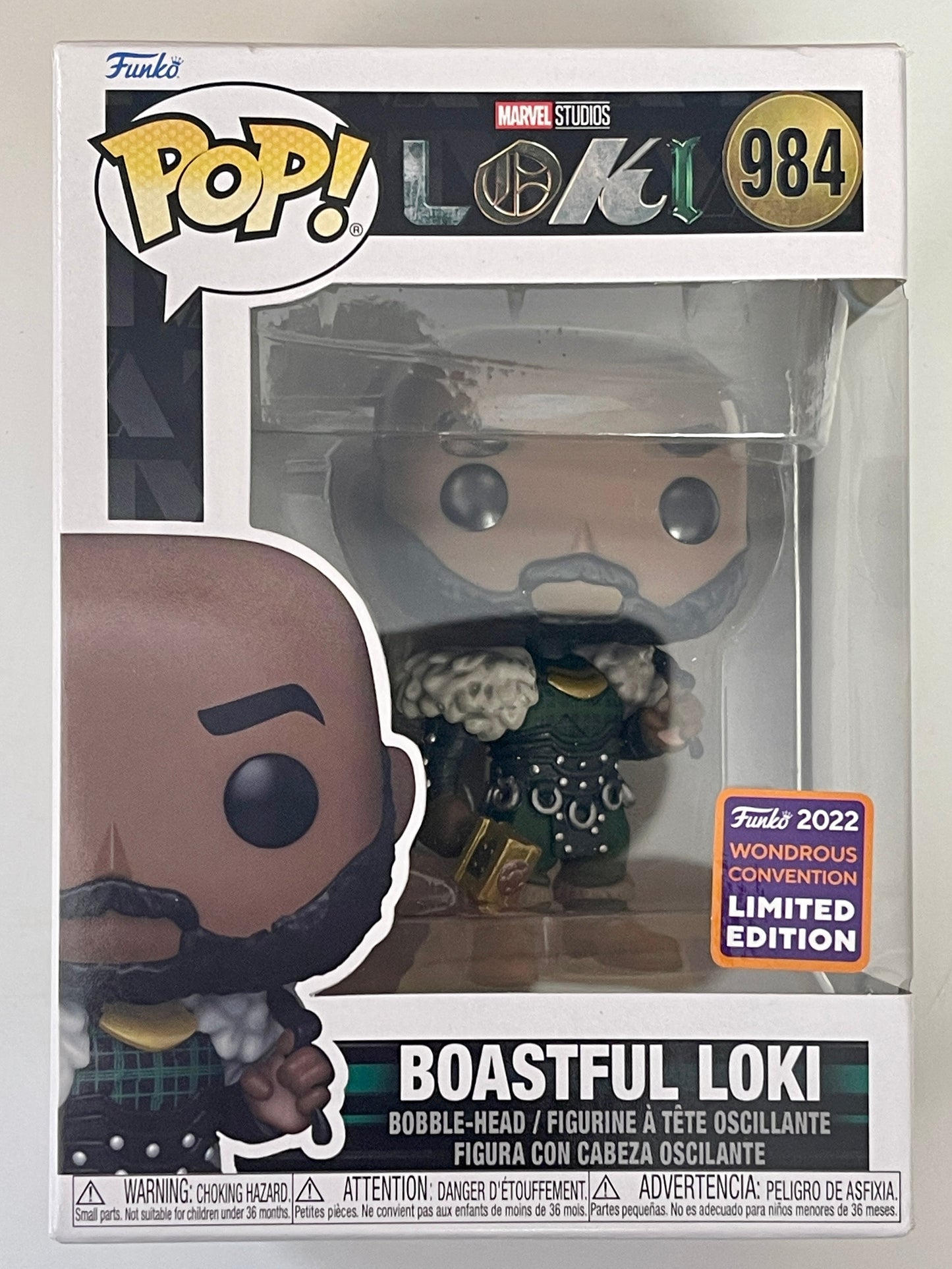 Marvel Funko Pop! - Variant Boastful Loki #984 Wonderous 2022 Con Exclusive