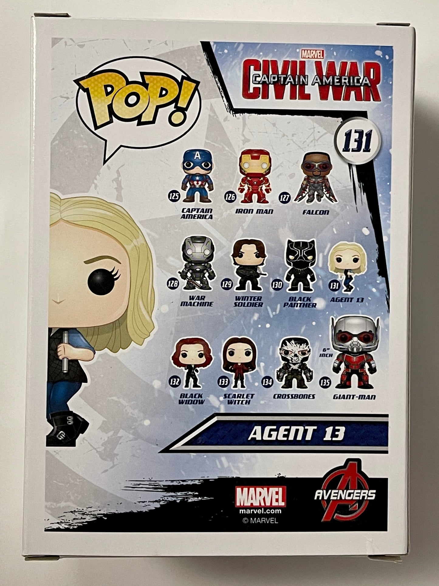 Marvel Funko Pop! - Agent 13 (Sharon Carter) #131 Captain America Civil War 2015 Vaulted