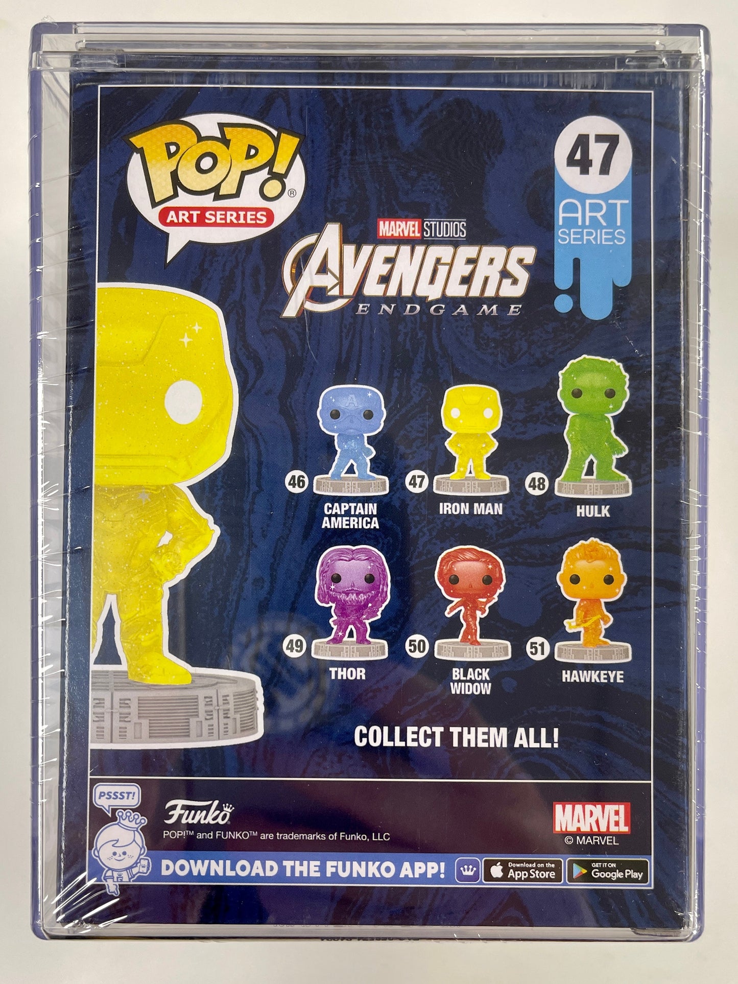 Marvel Funko Pop! - Iron Man (Yellow) #47 Infinity Saga Art Series In Hard Stack