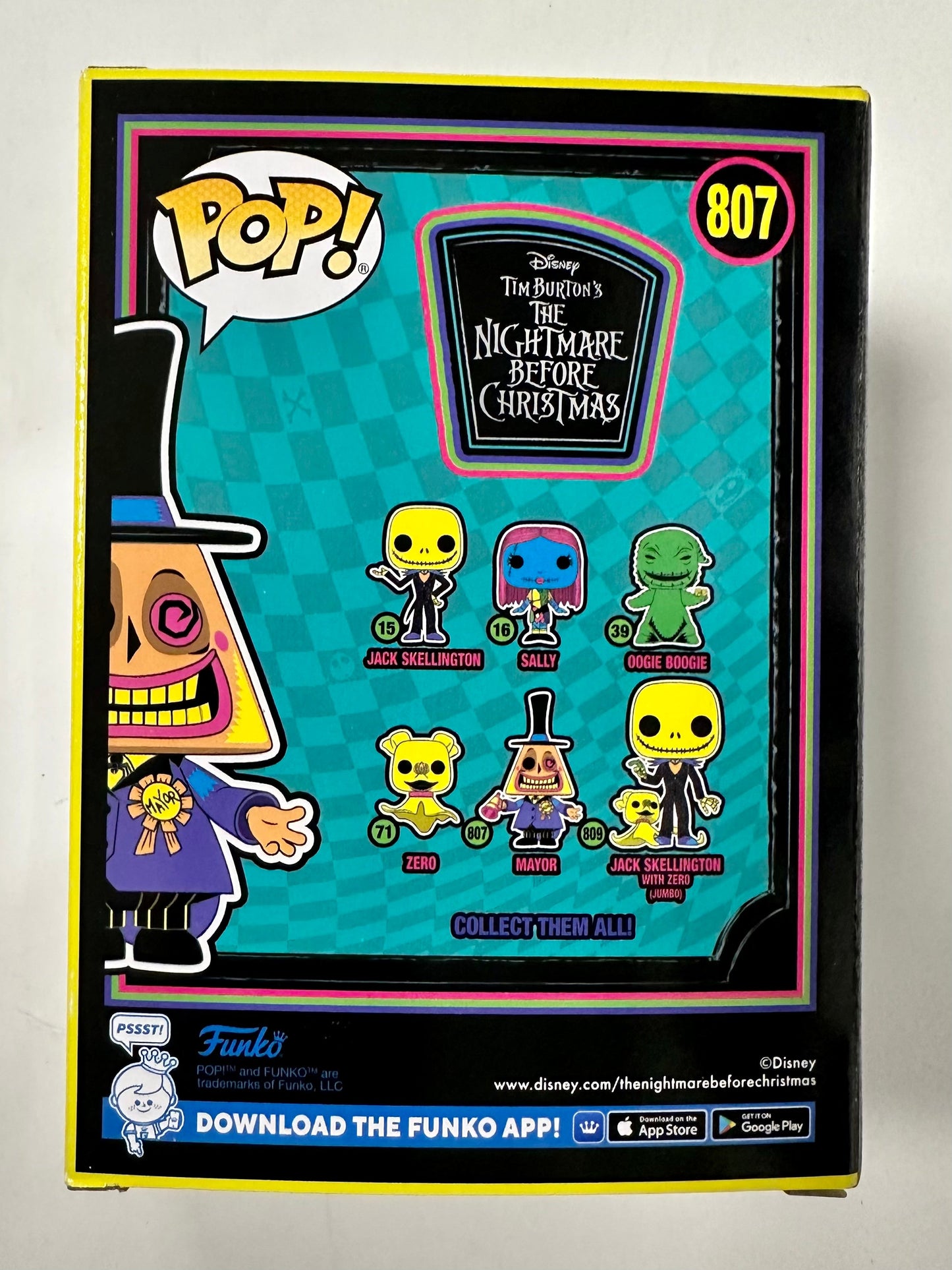 Disney Funko Pop! - Mayor #807 Nightmare Before Christmas 2022 Black Light