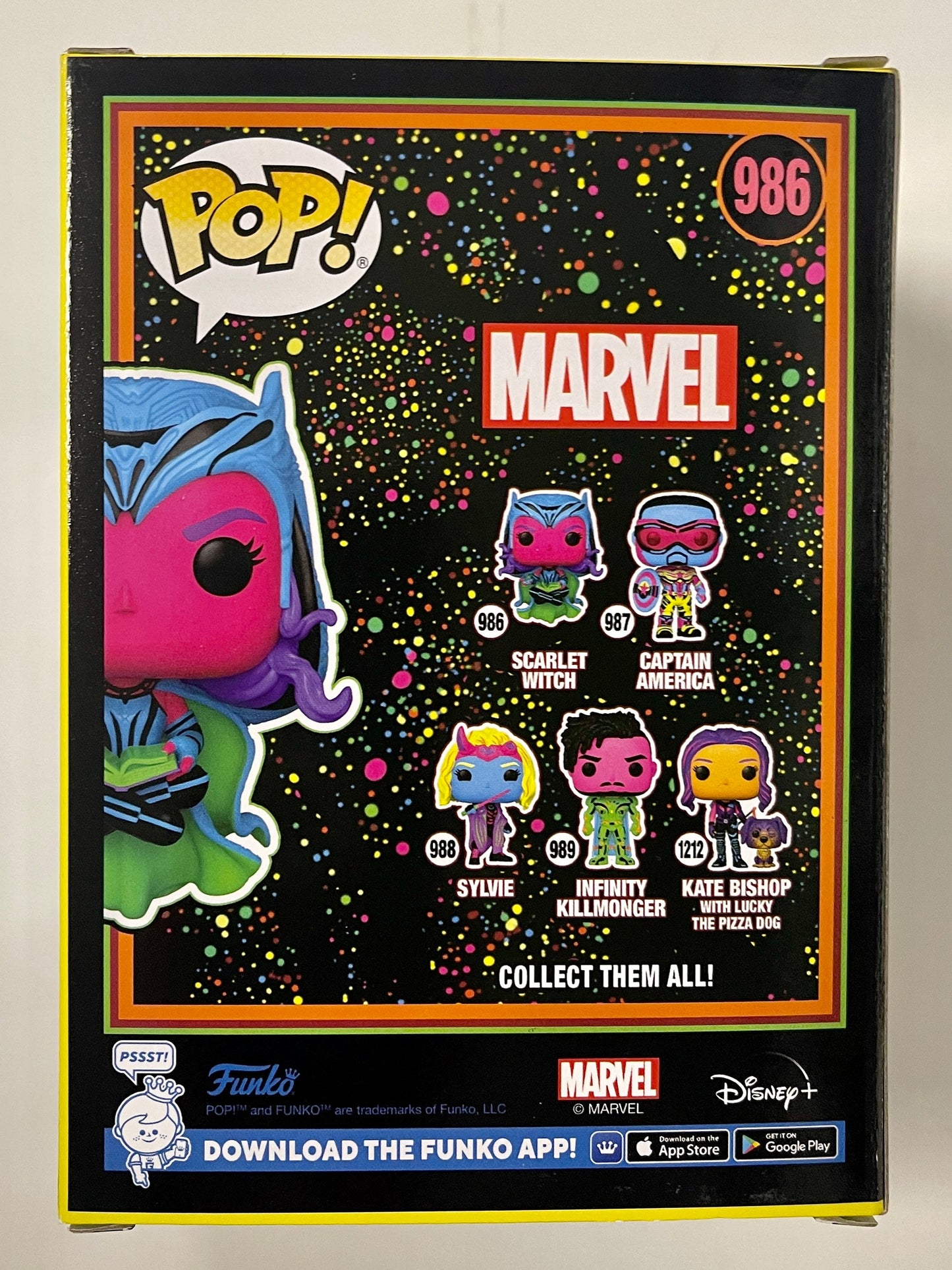 Marvel Funko Pop! - Scarlet Witch Levitating #986 WandaVision 2022 Exclusive Black Light