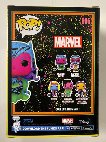 Marvel Funko Pop! - Scarlet Witch Levitating #986 WandaVision 2022 Exclusive Black Light