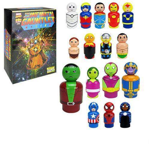 Marvel Infinity Gauntlet Pin Mates Wooden Collectibles Set of 16 - Convention Exclusive