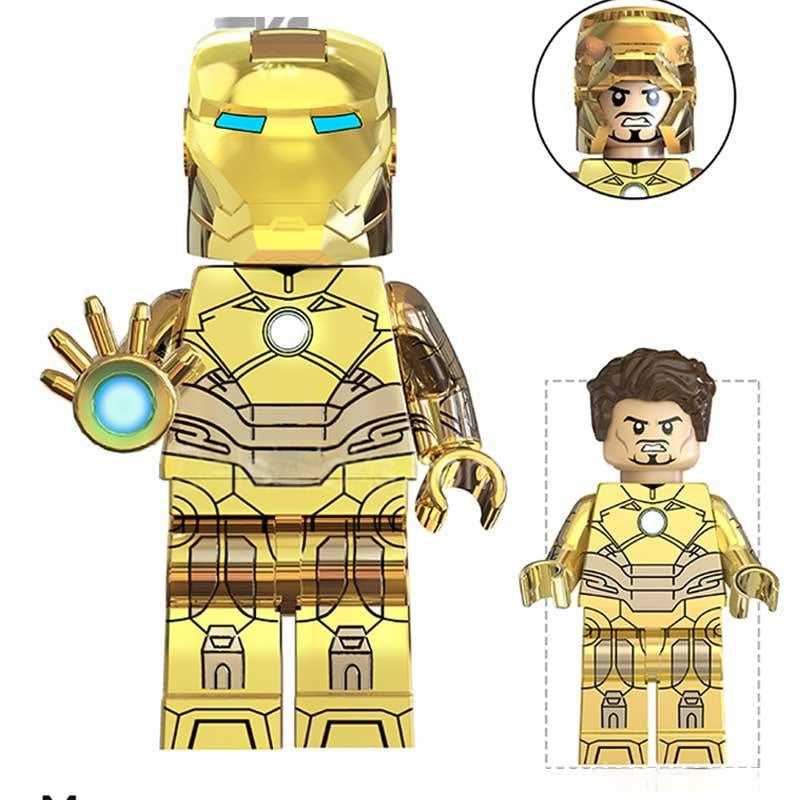 Marvel Lego Custom Minifigure - Iron Man Avengers Tony Stark Gold Suit 3