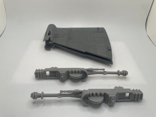 Star Wars B-Wing fighter Top and Bottom & Cannons Set Repro Part Vintage Kenner