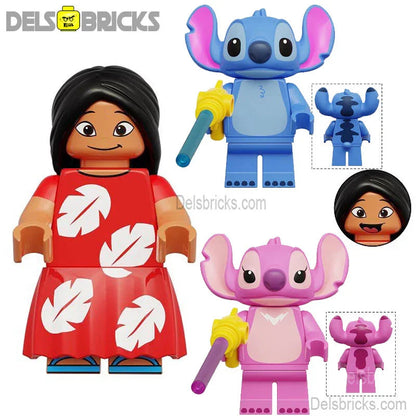 Disney Lego Custom Minifigure Set - Lilo & Stitch Set of 3 Lego Minifigures