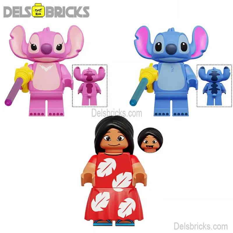 Disney Lego Custom Minifigure Set - Lilo & Stitch Set of 3 Lego Minifigures