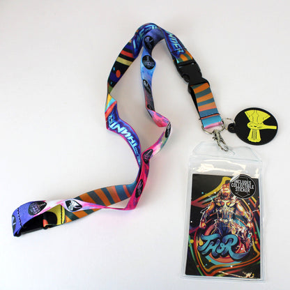 Marvel Thor: Love and Thunder Symbols Neon Print Breakaway Lanyard