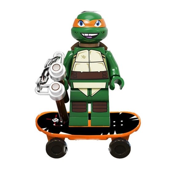 TMNT Lego Custom Minifigure - Michelangelo with skateboard 2