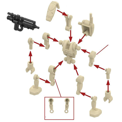 Star Wars Lego Custom Minifigure - Battle Droid Commander Clone Wars