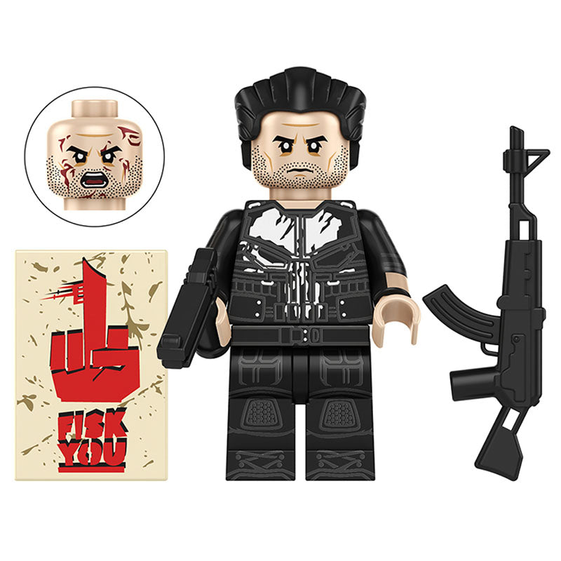 Marvel Lego Custom Minifigure - Frank Castle The Punisher Defenders
