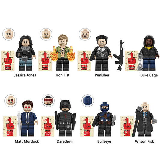 Marvel Lego Custom Minifigure Set - The Defenders Saga Set of 8