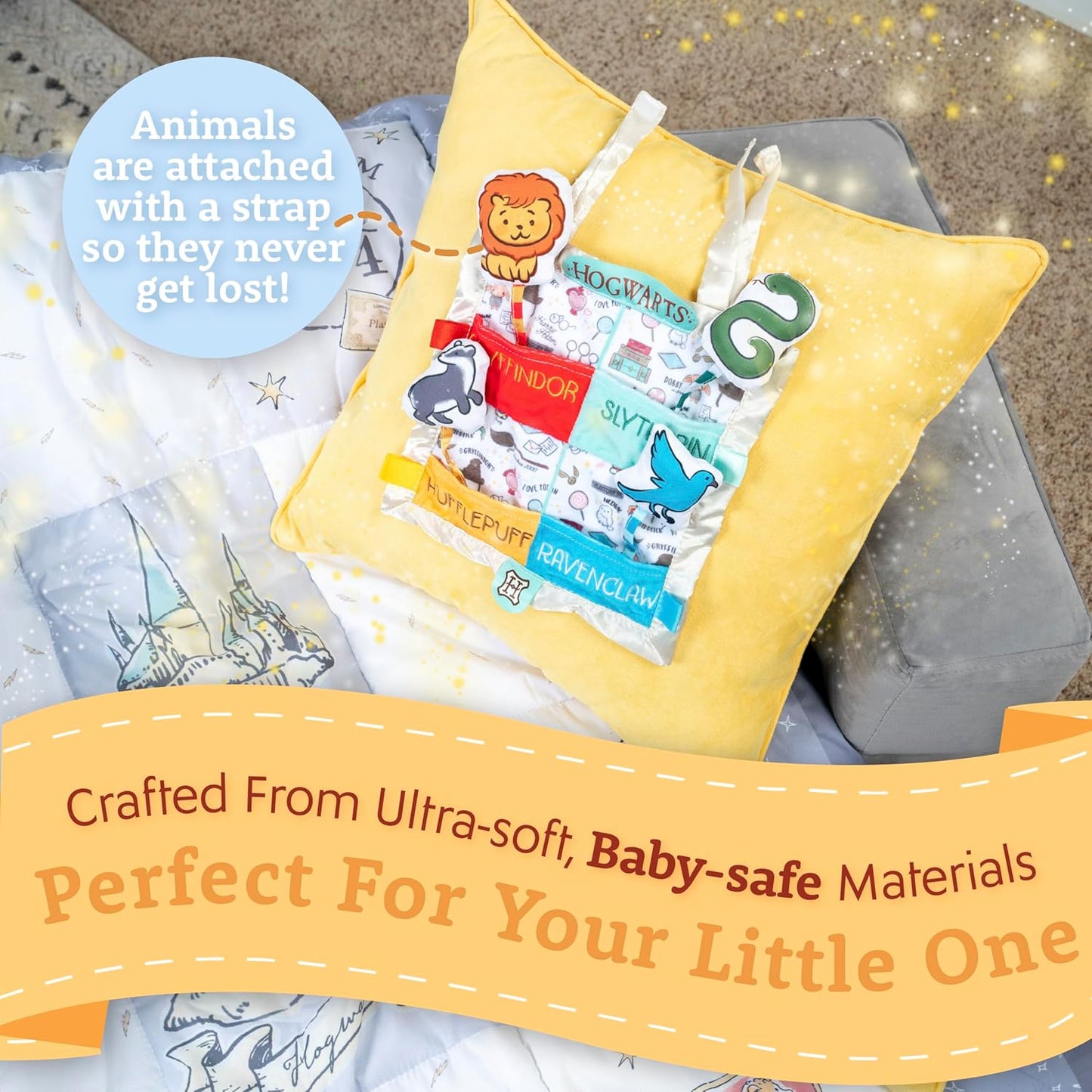 Harry Potter Hogwarts House Peek a Boo On The Go Activity Toy Lovey Security Blanket