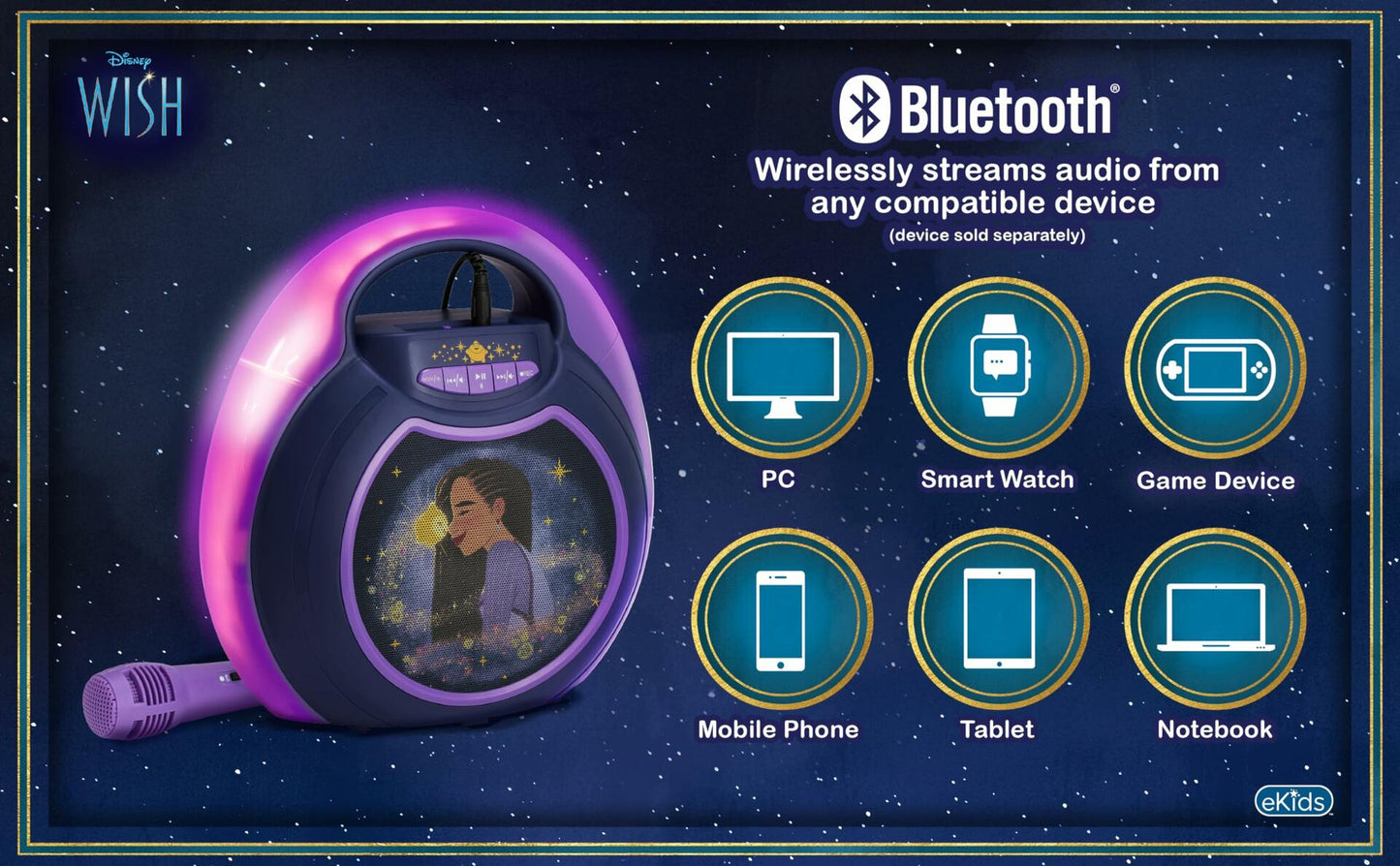 Disney Wish Karaoke Machine Bluetooth Speaker