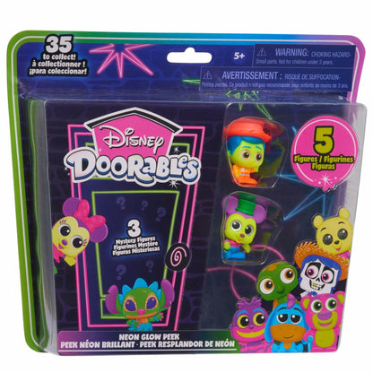 Disney Doorables Neon Glow Peek 5 Pack