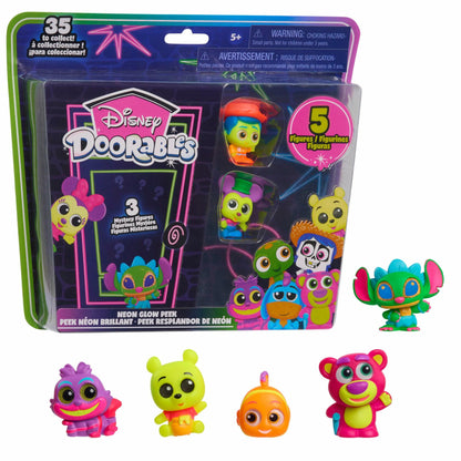 Disney Doorables Neon Glow Peek 5 Pack