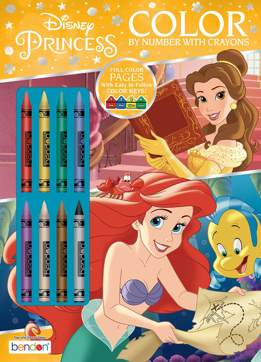 Disney Princess Ariel 32-Page Color by Number Activity Book