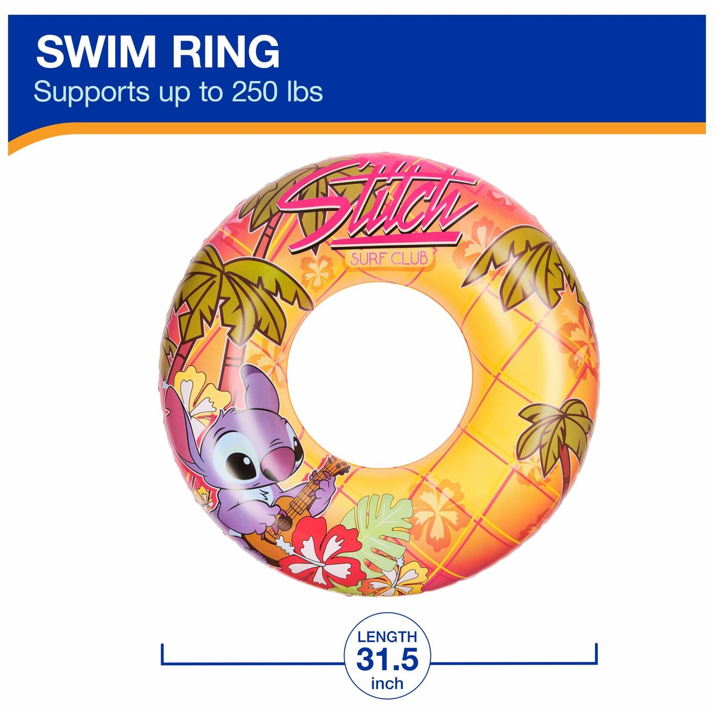 Disney Stitch Swim Tube Pool Float Inflatable Pool Toy