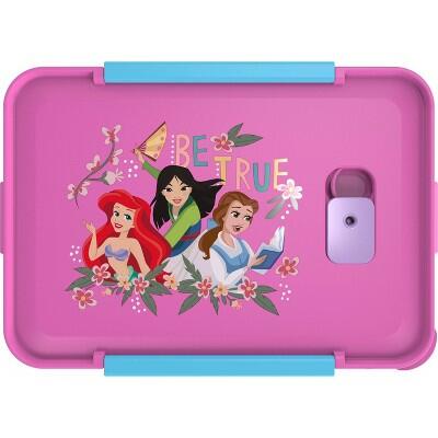 Disney Princess 3-Section Pink Plastic Bento Box 2-Pack