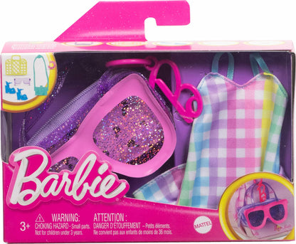 Barbie Fashion - Deluxe Sunglasses Bag & Multicolor Gingham Dress