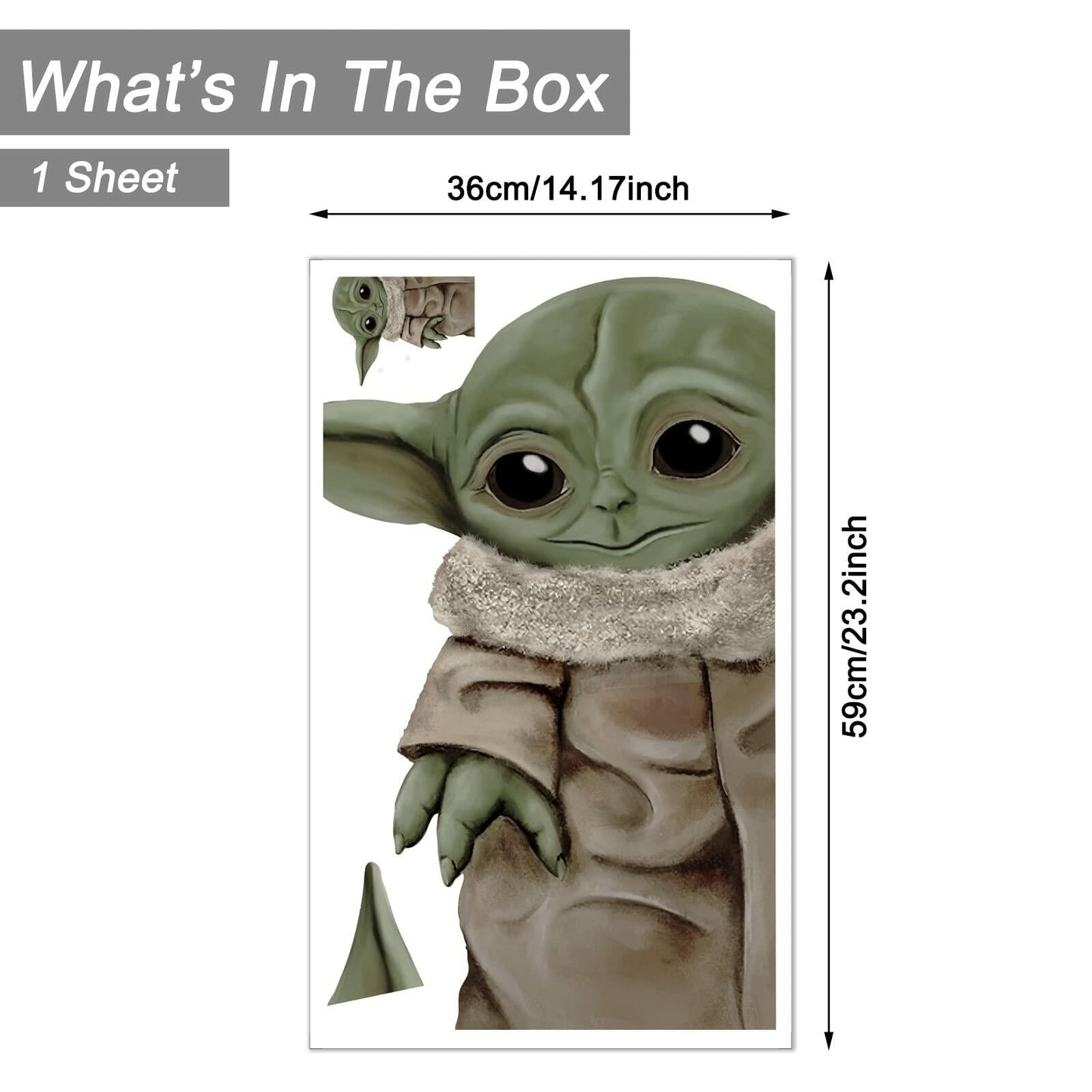 Star Wars Vinyl Wall Decal Cartoon Green Tan Kids Decor