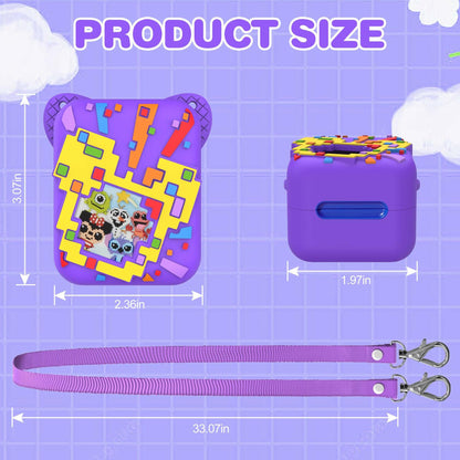 Disney Silicone Protective Case Purple with Lanyard