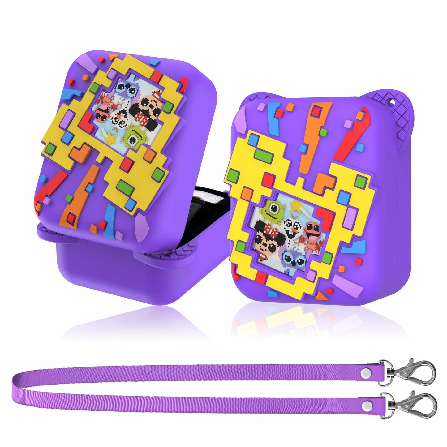 Disney Silicone Protective Case Purple with Lanyard