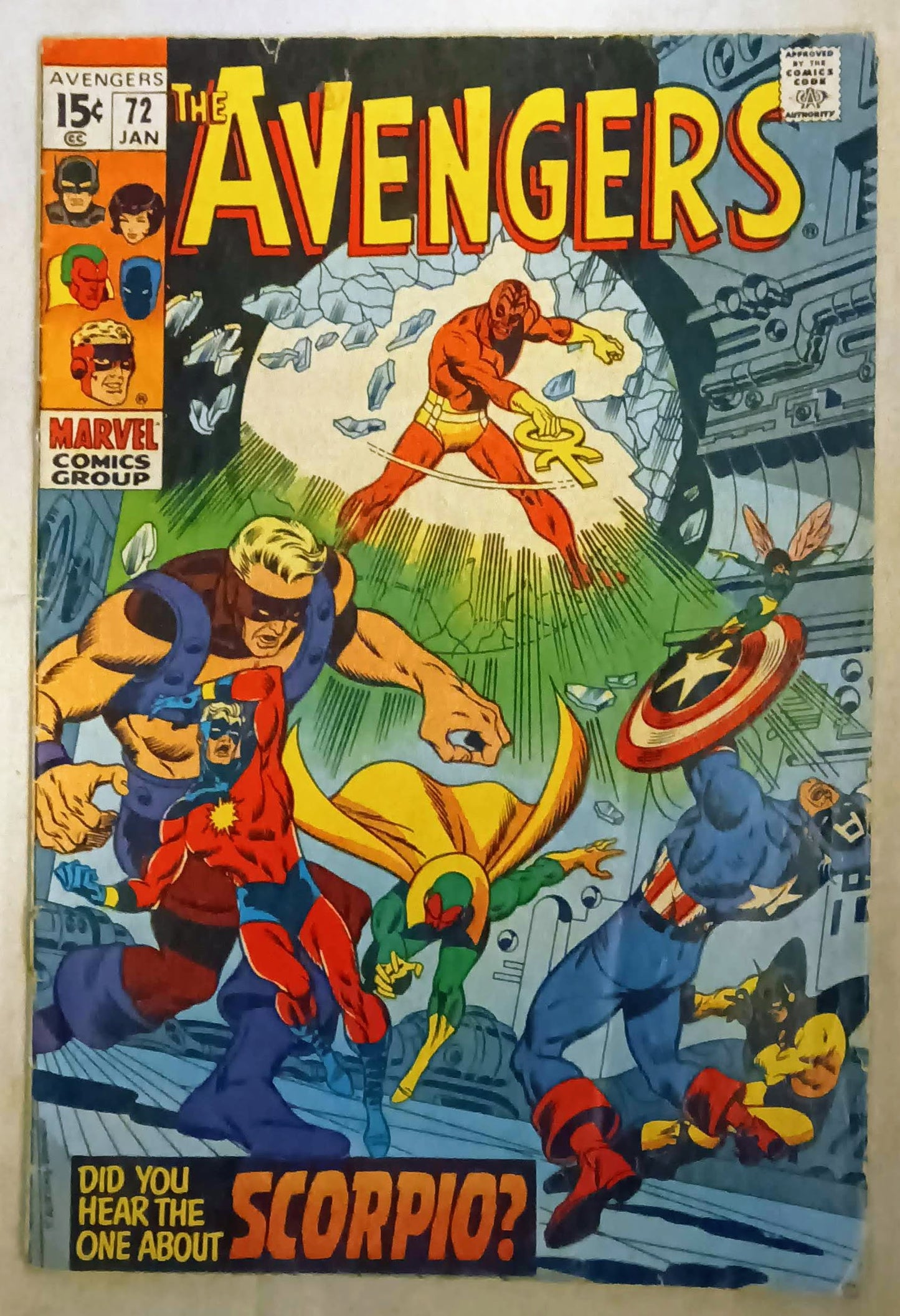 Avengers #072, Marvel Comics (January 1970, GD+)