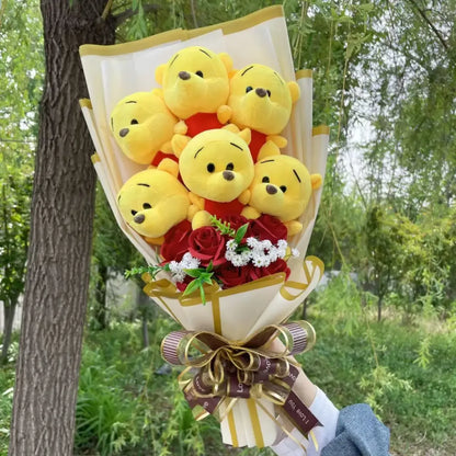 Disney Winnie the Pooh Plush Bouquet – Handmade Gift with Eeyore & Tigger