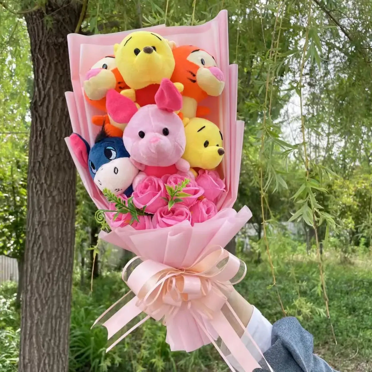 Disney Winnie the Pooh Plush Bouquet – Handmade Gift with Eeyore & Tigger
