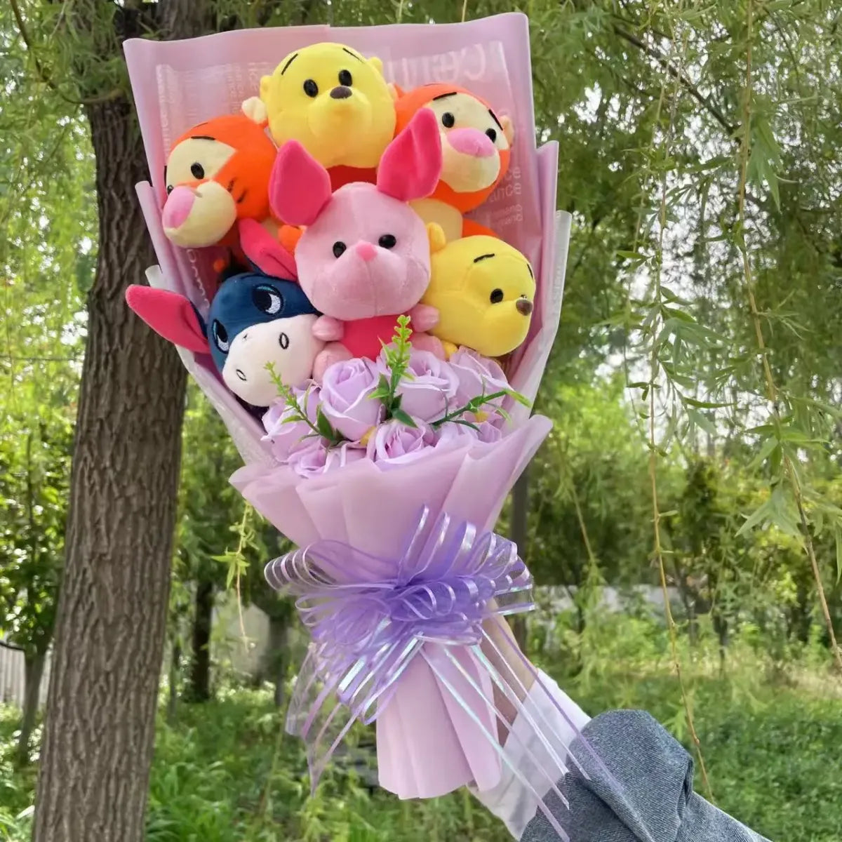 Disney Winnie the Pooh Plush Bouquet – Handmade Gift with Eeyore & Tigger