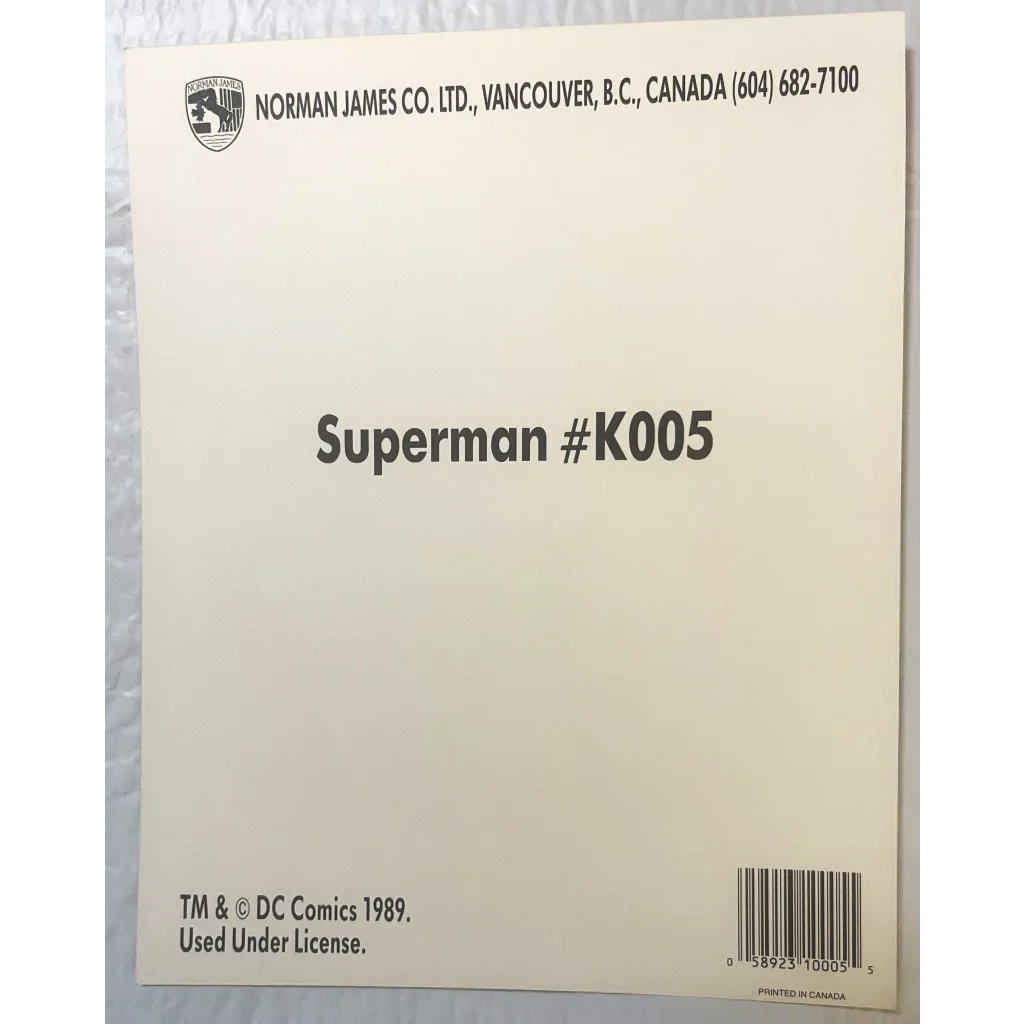 Superman Vintage Large Collectible Card Print