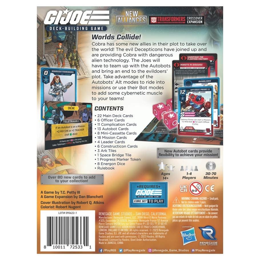 G.I. Joe Deck Building Game: New Alliances - Tansformers Crossover Expansion