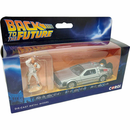 Back to the Future die-cast 1:36 scale DeLorean with Doc Brown figure