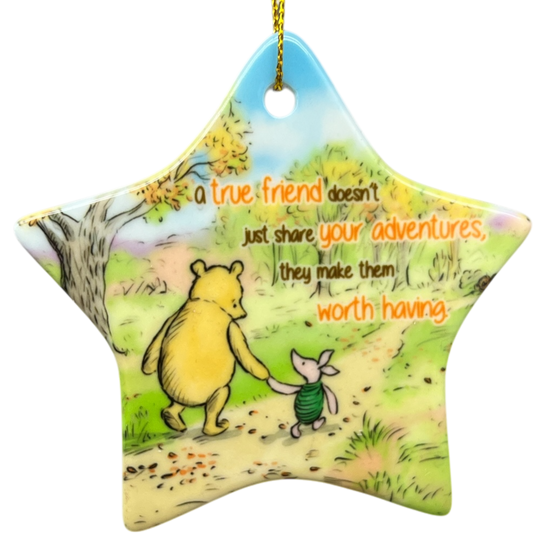 Disney Winnie The Pooh Ornament - A True Friend Makes Adventures Worthwhile