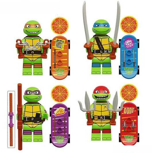 TMNT Lego Custom Minifigure Set 2 - Mutant Mayhem set of 4